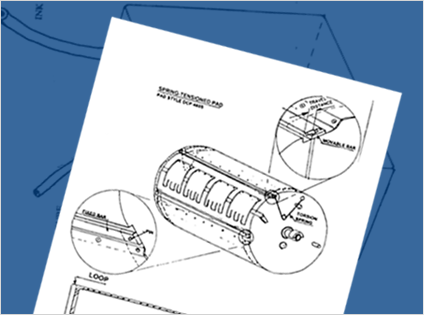 Iconotech ink pad with felt body and silk screen top, designed for precision printing on corrugated cases