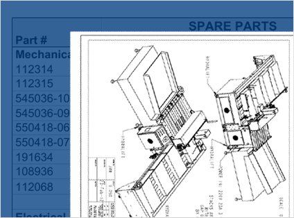 Iconotech spare parts diagram displaying detailed mechanical component layout